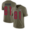Texans #81 Kahale Warring Olive Men’s Stitched Football Limited 2017 Salute To Service Jersey