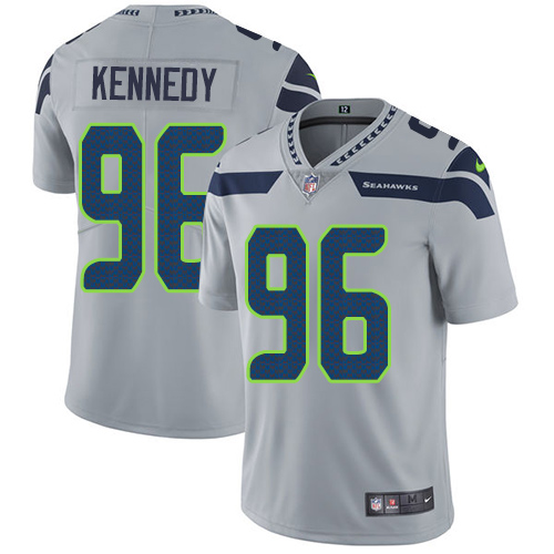 Nike Seattle Seahawks #96 Cortez Kennedy Grey Alternate Men’s Stitched NFL Vapor Untouchable Limited Jersey