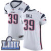 #39 Elite Montee Ball White Nike NFL Road Men’s Jersey New England Patriots Vapor Untouchable Super Bowl LIII Bound
