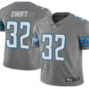 Men’s Detroit Lions #32 DAndre Swift 2021 Gray Vapor Untouchable Limited Stitched Jersey