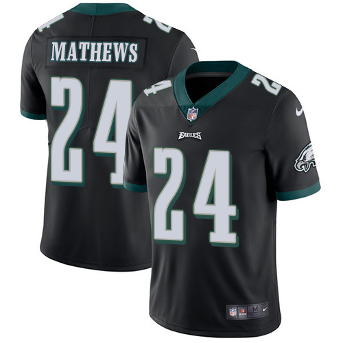 Nike Philadelphia Eagles #24 Ryan Mathews Black Alternate Men’s Stitched NFL Vapor Untouchable Limited Jersey