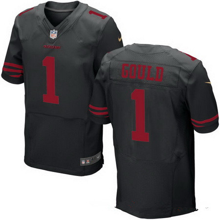 Men’s San Francisco 49ers #1 Robbie Gould Black Alternate Stitched NFL Nike Elite Jersey
