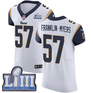 #57 Elite John Franklin-Myers White Nike NFL Road Men’s Jersey Los Angeles Rams Vapor Untouchable Super Bowl LIII Bound