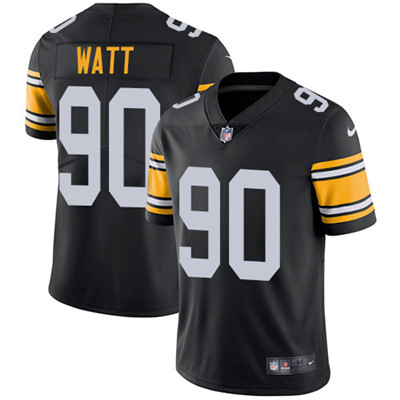 Nike Pittsburgh Steelers #90 T. J. Watt Black Alternate Men’s Stitched NFL Vapor Untouchable Limited Jersey