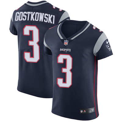 Men’s Nike New England Patriots #3 Stephen Gostkowski Navy Blue Team Color Stitched NFL Vapor Untouchable Elite Jersey