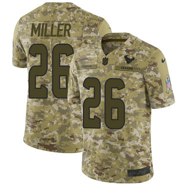 Nike Texans #26 Lamar Miller Camo Men’s Stitched NFL Limited 2018 Salute To Service Jersey