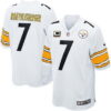 Nike Pittsburgh Steelers #7 Ben Roethlisberger White C Patch Elite Jersey