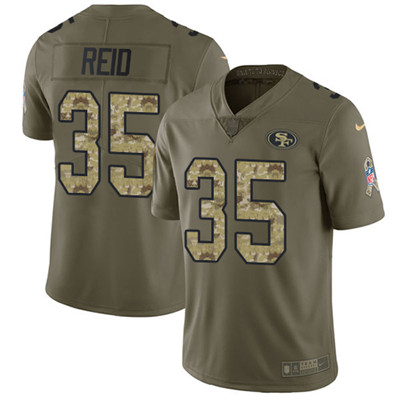 Nike 49ers #35 Eric Reid Olive Camo Men’s Stitched NFL Limited 2017 Salute To Service Jersey