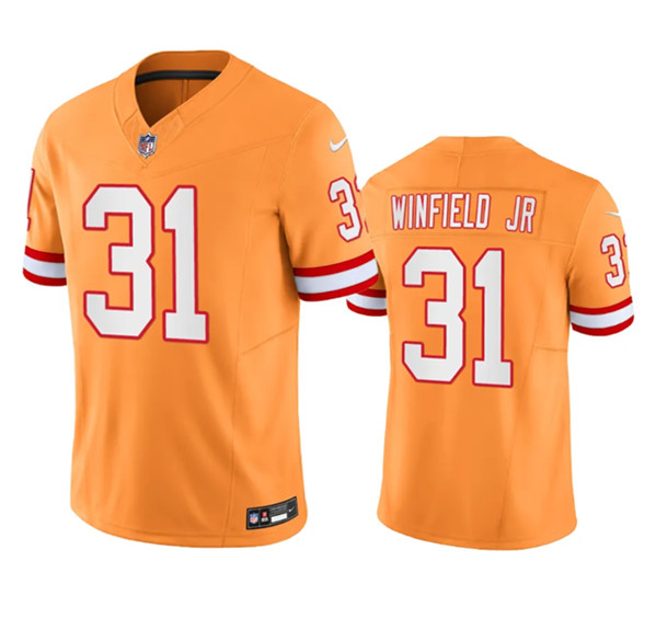 Men’s Tampa Bay Buccaneers #31 Antoine Winfield Jr. Orange Throwback Limited Stitched Jersey