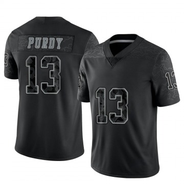 Men’s San Francisco 49ers #13 Brock Purdy Black Reflective Limited Stitched Football Jersey