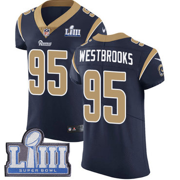 #95 Elite Ethan Westbrooks Navy Blue Nike NFL Home Men’s Jersey Los Angeles Rams Vapor Untouchable Super Bowl LIII Bound