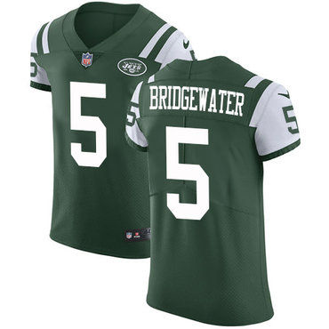 Nike New York Jets #5 Teddy Bridgewater Green Team Color Men’s Stitched NFL Vapor Untouchable Elite Jersey