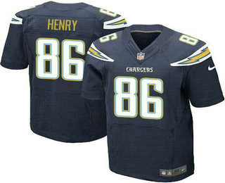 Men’s San Diego Chargers #86 Hunter Henry Navy Blue Team Color NFL Nike Elite Jersey