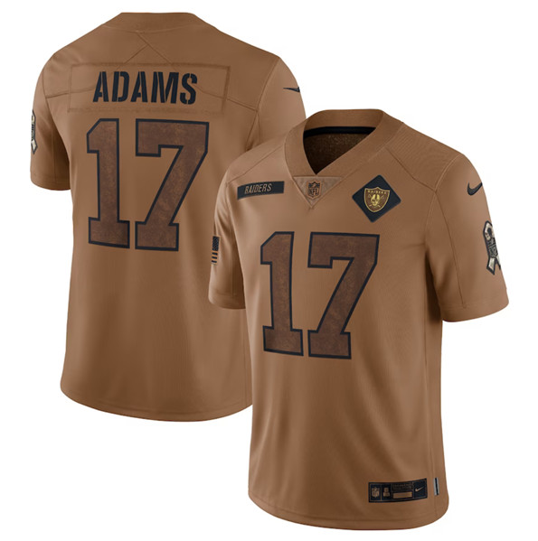 Men’s Las Vegas Raiders #17 Davante Adams 2023 Brown Salute To Service Limited Football Stitched Jersey