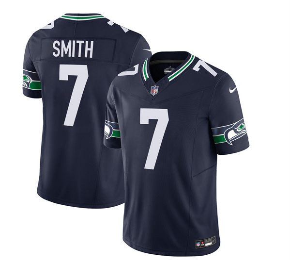 Men’s Seattle Seahawks #7 Geno Smith 2023 F.U.S.E. Navy Limited Football Stitched Jersey