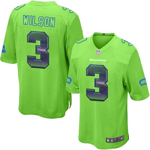 Nike Seahawks #3 Russell Wilson Green Alternate Men’s Stitched NFL Limited Strobe Jersey