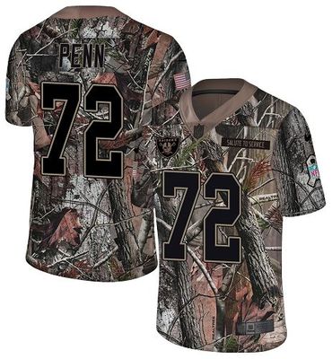 Nike Raiders #72 Donald Penn Camo Men’s Stitched NFL Limited Rush Realtree Jersey