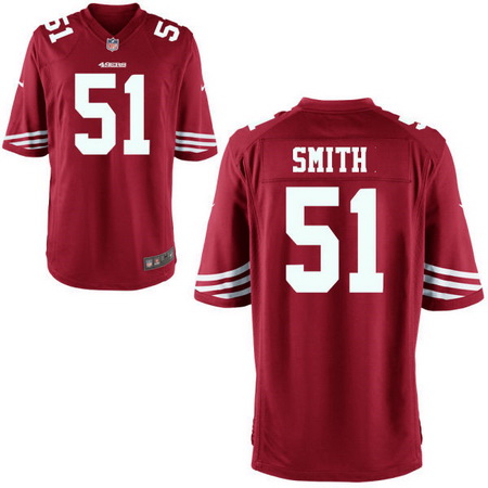 Men’s San Francisco 49ers #51 Malcolm Smith Scarlet Red Team Color Stitched NFL Nike Game Jersey