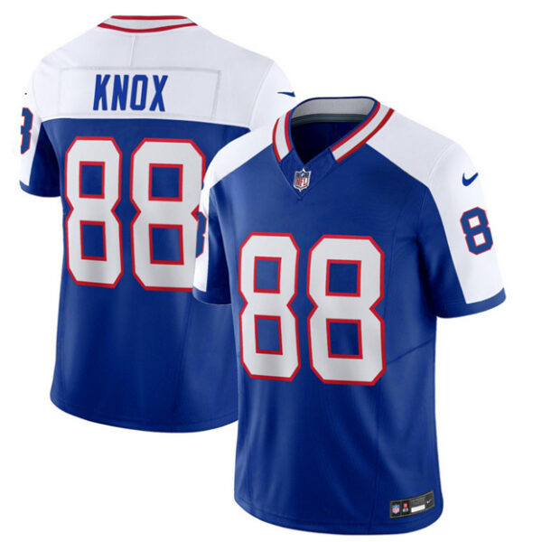 Men’s Buffalo Bills #88 Dawson Knox Blue White 2023 F.U.S.E. Throwback Vapor Untouchable Limited Football Stitched Jersey
