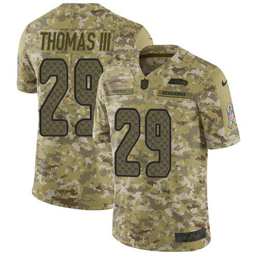 Nike Seahawks #29 Earl Thomas III Camo Men’s Stitched NFL Limited 2018 Salute To Service Jersey