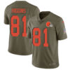 Men’s Nike Cleveland Browns #81 Rashard Higgins Limited Olive 2017 Salute to Service NFL Jersey