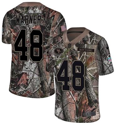 Nike 49ers #48 Fred Warner Camo Men’s Stitched NFL Limited Rush Realtree Jersey