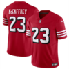 Men’s San Francisco 49ers #23 Christian McCaffrey New Red 2023 F.U.S.E. Vapor Untouchable Limited Stitched Football Jersey
