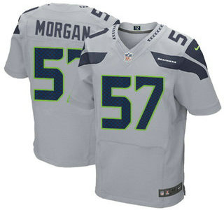 Men’s Seattle Seahawks #57 Mike Morgan Gray Alternate NFL Nike Elite Jersey