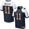 Nike Cowboys #11 Cole Beasley Navy Blue Thanksgiving Throwback Men’s Stitched NFL Elite Gold Jersey
