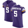 Men’s Nike Minnesota Vikings #5 Teddy Bridgewater Purple Team Color Stitched NFL Vapor Untouchable Elite Jersey