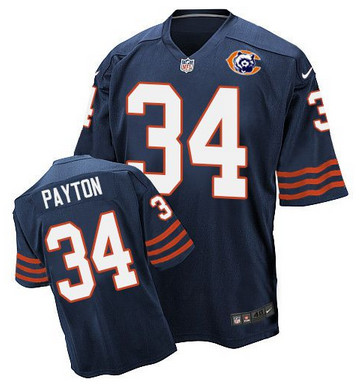 Nike Bears #34 Walter Payton Navy Blue Throwback Men’s Stitched NFL Elite Jersey