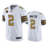 Men’s New Orleans Saints 2022 #2 Jameis Winston White With 4-star C Patch Color Rush Limited Stitched Jersey