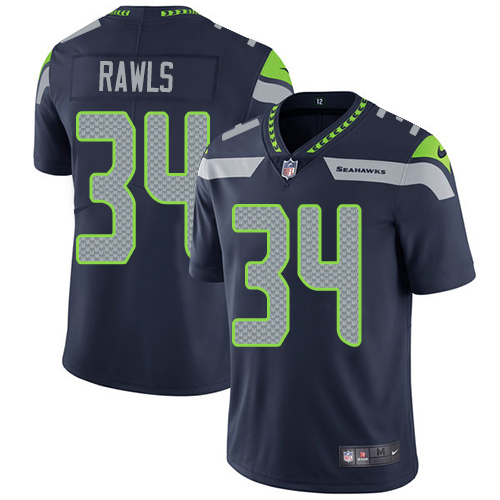 Nike Seattle Seahawks #34 Thomas Rawls Steel Blue Team Color Men’s Stitched NFL Vapor Untouchable Limited Jersey
