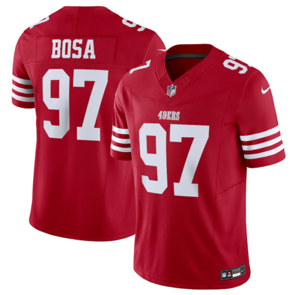 Men’s San Francisco 49ers #97 Nick Bosa Red 2023 F.U.S.E. Vapor Untouchable Limited Stitched Football Jersey
