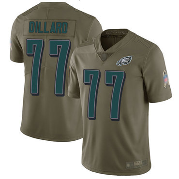 Eagles #77 Andre Dillard Olive Men’s Stitched Football Limited 2017 Salute To Service Jersey