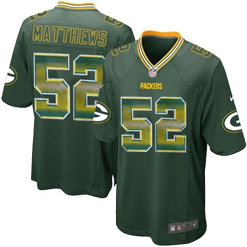 Nike Packers #52 Clay Matthews Green Team Color Men’s Stitched NFL Limited Strobe Jersey