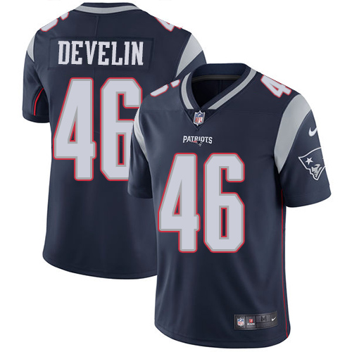 Nike Patriots #46 James Develin Navy Blue Team Color Men’s Stitched NFL Vapor Untouchable Limited Jersey