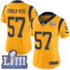 #57 Limited John Franklin-Myers Gold Nike NFL Women’s Jersey Los Angeles Rams Rush Vapor Untouchable Super Bowl LIII Bound