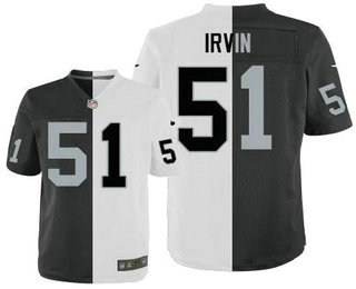 Men’s Oakland Raiders #51 Bruce Irvin Black With White Two Tone Elite Jersey