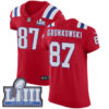 Men’s New England Patriots #87 Rob Gronkowski Red Nike NFL Alternate Vapor Untouchable Super Bowl LIII Bound Elite Jersey
