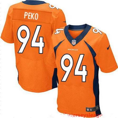 Men’s Denver Broncos #94 Domata Peko Orange Team Color Stitched NFL Nike Elite Jersey