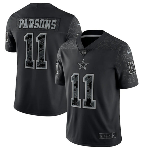 Men’s Dallas Cowboys #11 Micah Parsons Black Reflective Limited Stitched Football Jersey