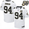 Men’s New Orleans Saints #94 Cameron Jordan White 50th Season Patch Stitched NFL Nike Elite Jersey