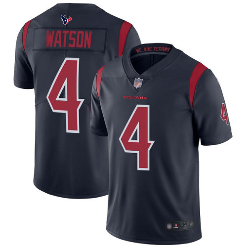 Texans #4 Deshaun Watson Navy Blue Men’s Stitched Football Limited Rush Jersey