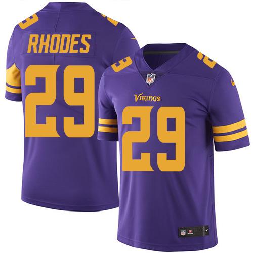 Nike Vikings #29 Xavier Rhodes Purple Men’s Stitched NFL Limited Rush Jersey