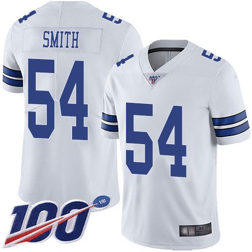 Cowboys #54 Jaylon Smith White Men’s Stitched Football 100th Season Vapor Limited Jersey