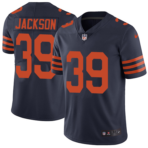 Nike Chicago Bears Men’s #39 Eddie Jackson Limited Navy Blue Alternate Vapor Untouchable NFL