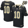 Men’s New Orleans Saints #10 Brandin Cooks Black 50th Season Patch Stitched NFL Nike Elite Jersey