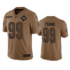 Men’s Washington Commanders #99 Chase Young 2023 Brown Salute To Service Limited Football Stitched Jersey