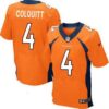Men’s Denver Broncos #4 Britton Colquitt Orange Team Color NFL Nike Elite Jersey